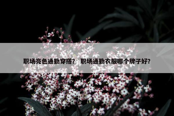 职场亮色通勤穿搭？ 职场通勤衣服哪个牌子好？