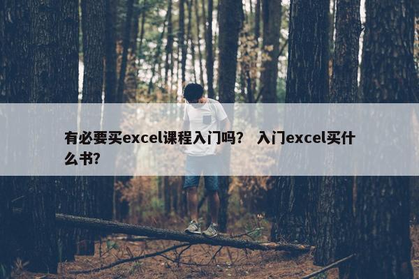 有必要买excel课程入门吗？ 入门excel买什么书？