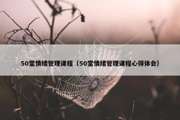 50堂情绪管理课程（50堂情绪管理课程心得体会）