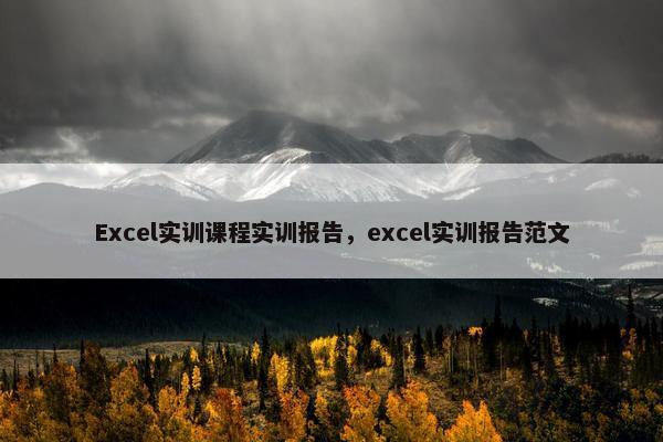 Excel实训课程实训报告，excel实训报告范文