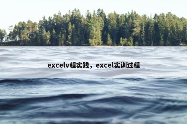 excelv程实践，excel实训过程