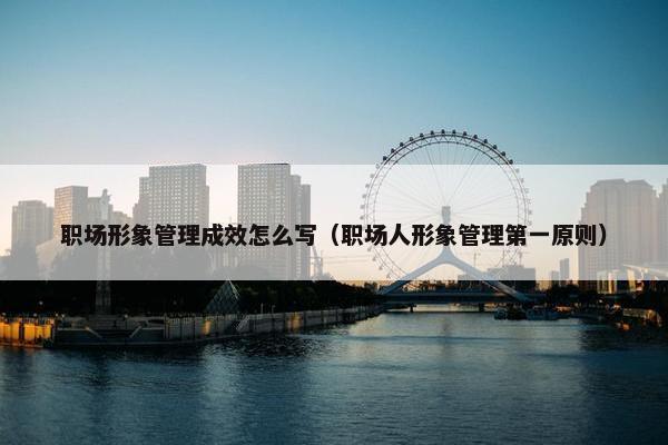 职场形象管理成效怎么写（职场人形象管理第一原则）