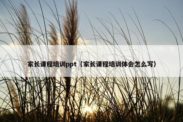 家长课程培训ppt（家长课程培训体会怎么写）