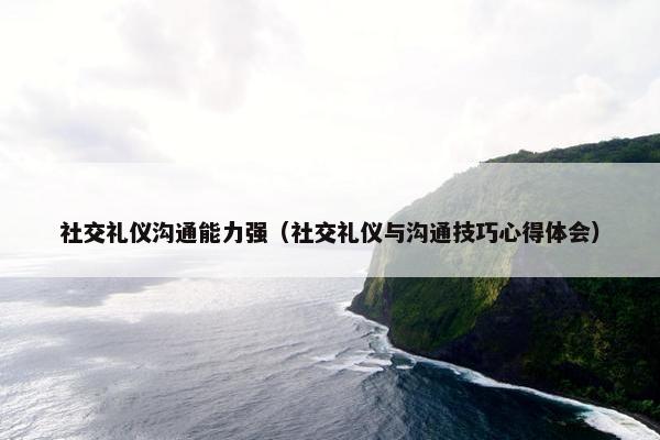 社交礼仪沟通能力强（社交礼仪与沟通技巧心得体会）