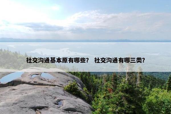 社交沟通基本原有哪些？ 社交沟通有哪三类？