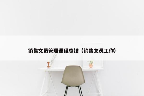 销售文员管理课程总结（销售文员工作）