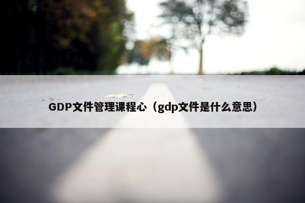 GDP文件管理课程心（gdp文件是什么意思）