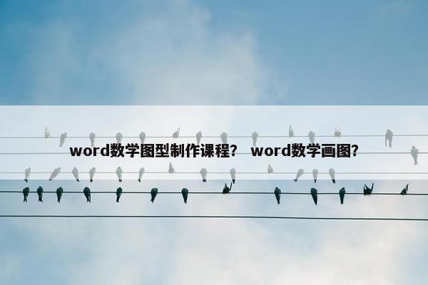 word数学图型制作课程？ word数学画图？