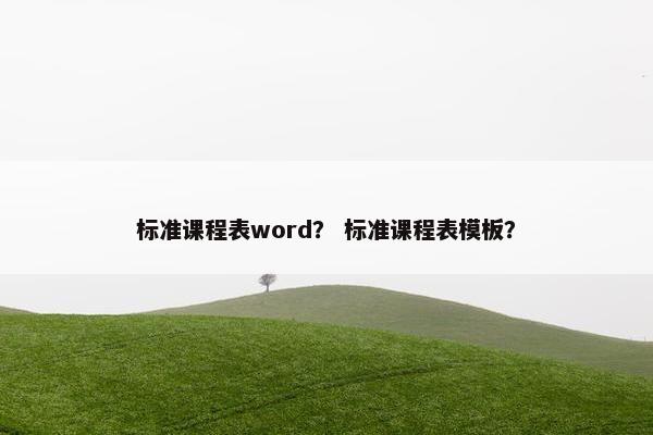 标准课程表word？ 标准课程表模板？