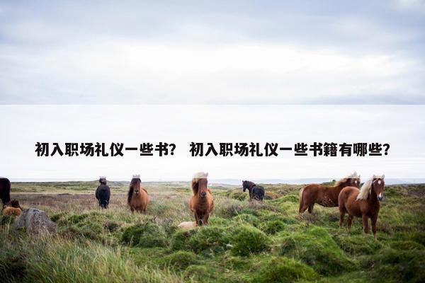 初入职场礼仪一些书？ 初入职场礼仪一些书籍有哪些？