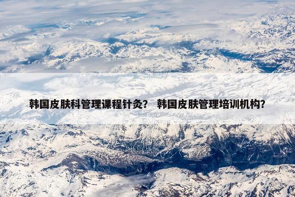 韩国皮肤科管理课程针灸？ 韩国皮肤管理培训机构？