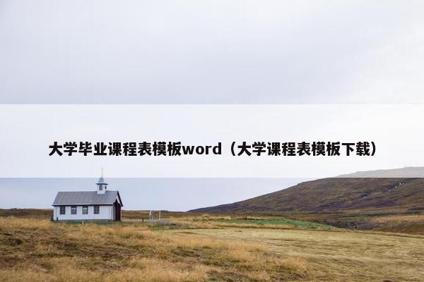 大学毕业课程表模板word（大学课程表模板下载）