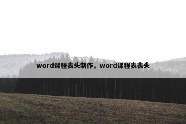 word课程表头制作，word课程表表头