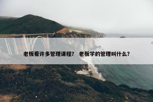 老板看许多管理课程？ 老板学的管理叫什么？