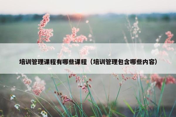 培训管理课程有哪些课程（培训管理包含哪些内容）