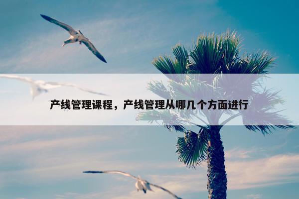 产线管理课程，产线管理从哪几个方面进行