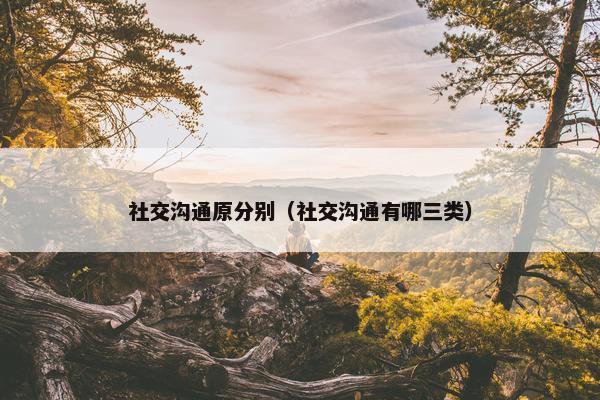 社交沟通原分别（社交沟通有哪三类）