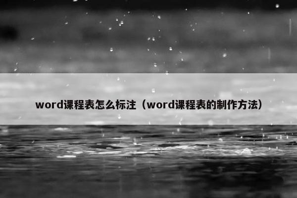 word课程表怎么标注（word课程表的制作方法）