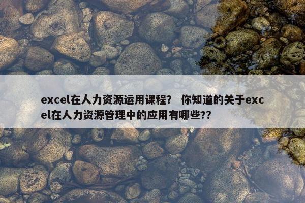 excel在人力资源运用课程？ 你知道的关于excel在人力资源管理中的应用有哪些?？