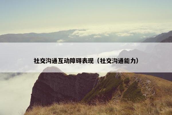 社交沟通互动障碍表现（社交沟通能力）