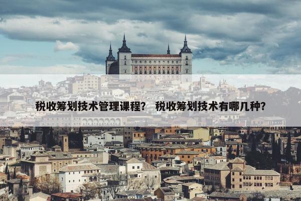税收筹划技术管理课程？ 税收筹划技术有哪几种？
