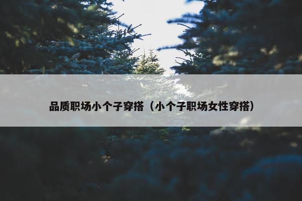 品质职场小个子穿搭（小个子职场女性穿搭）