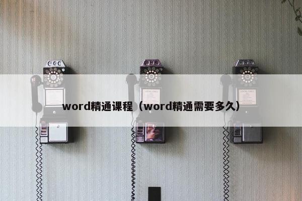 word精通课程（word精通需要多久）