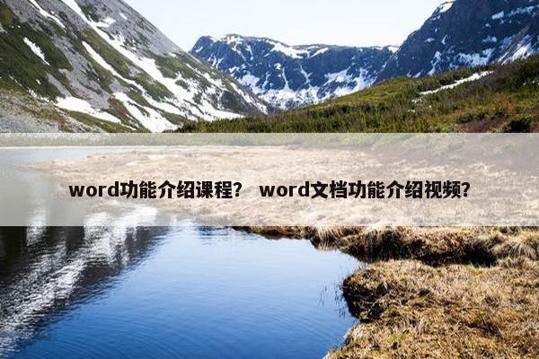 word功能介绍课程？ word文档功能介绍视频？