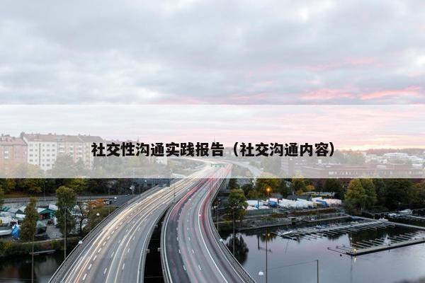 社交性沟通实践报告（社交沟通内容）