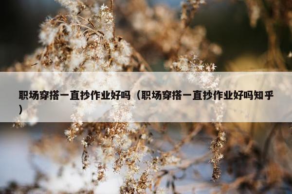 职场穿搭一直抄作业好吗（职场穿搭一直抄作业好吗知乎）
