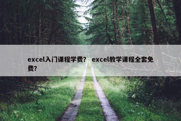 excel入门课程学费？ excel教学课程全套免费？