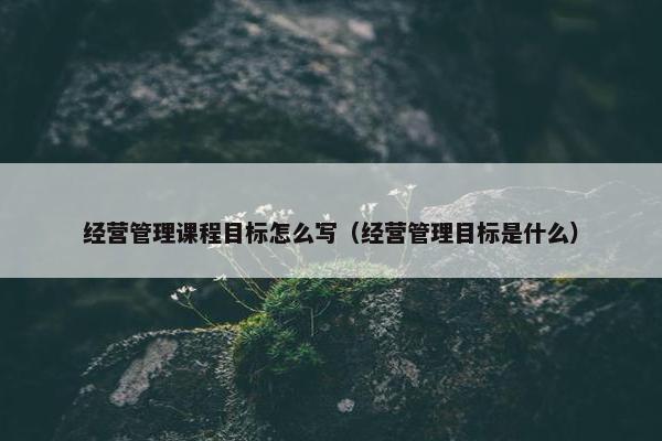 经营管理课程目标怎么写（经营管理目标是什么）