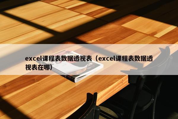 excel课程表数据透视表（excel课程表数据透视表在哪）