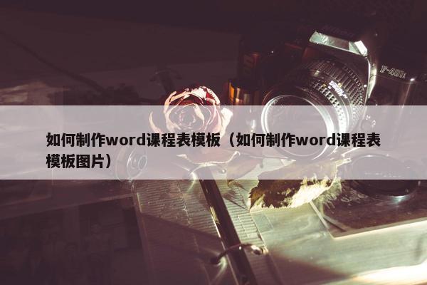 如何制作word课程表模板（如何制作word课程表模板图片）