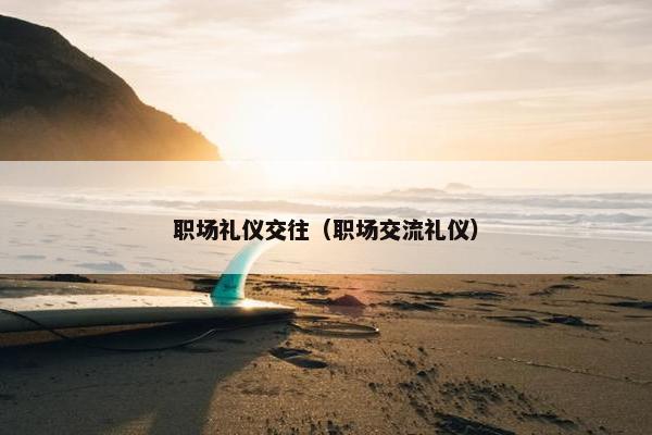 职场礼仪交往（职场交流礼仪）