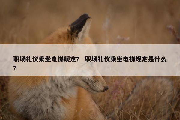 职场礼仪乘坐电梯规定？ 职场礼仪乘坐电梯规定是什么？