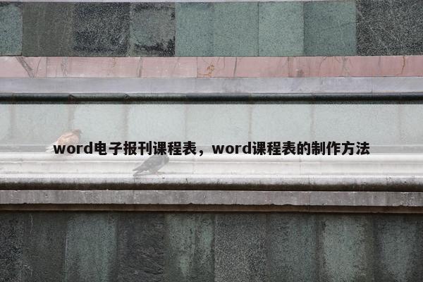 word电子报刊课程表，word课程表的制作方法