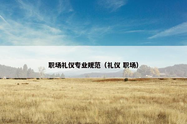 职场礼仪专业规范（礼仪 职场）