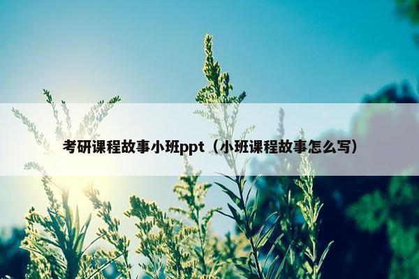 考研课程故事小班ppt（小班课程故事怎么写）