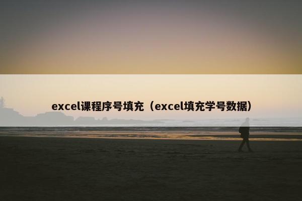 excel课程序号填充（excel填充学号数据）