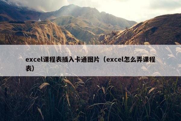 excel课程表插入卡通图片（excel怎么弄课程表）