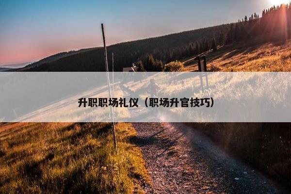 升职职场礼仪（职场升官技巧）