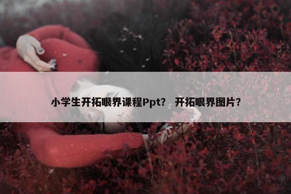 小学生开拓眼界课程Ppt？ 开拓眼界图片？