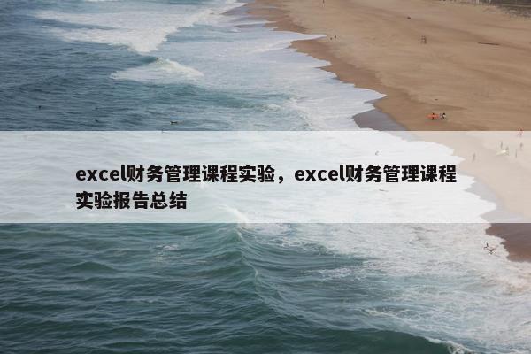 excel财务管理课程实验，excel财务管理课程实验报告总结