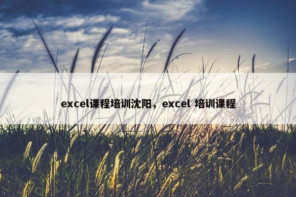 excel课程培训沈阳，excel 培训课程