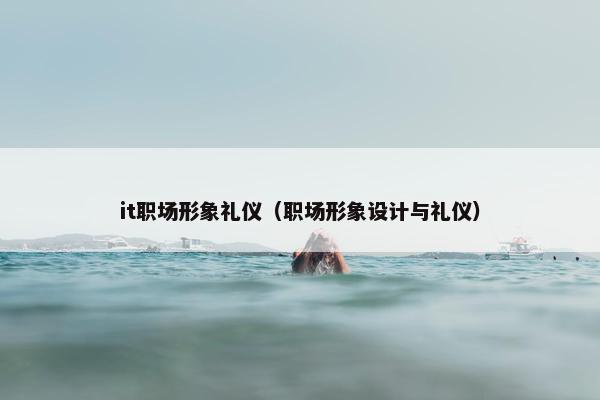 it职场形象礼仪（职场形象设计与礼仪）