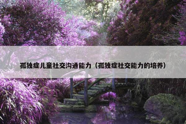 孤独症儿童社交沟通能力（孤独症社交能力的培养）