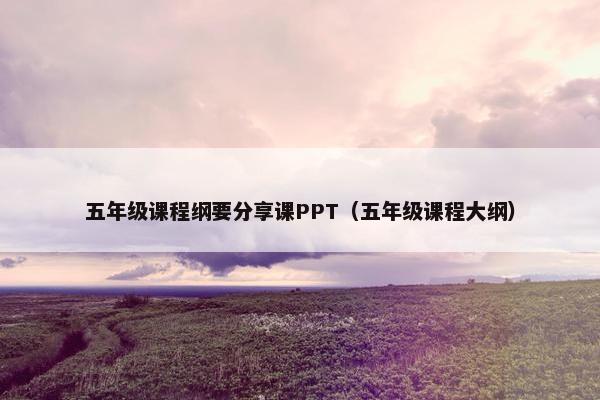 五年级课程纲要分享课PPT（五年级课程大纲）