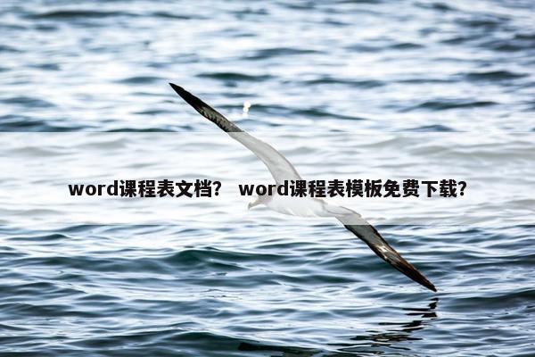 word课程表文档？ word课程表模板免费下载？