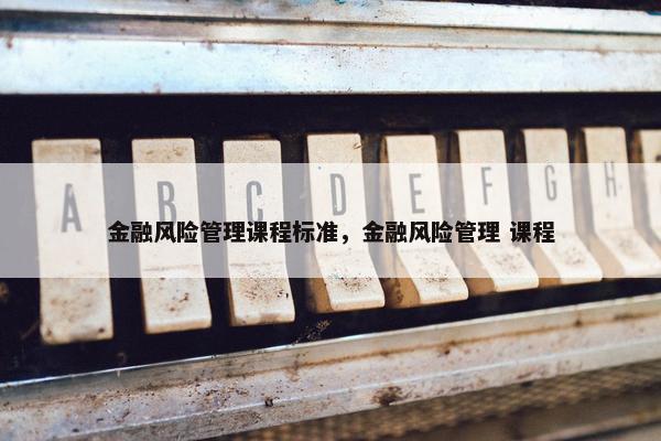 金融风险管理课程标准，金融风险管理 课程